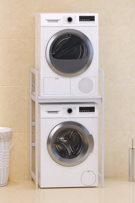 Hanah Home C7 Armario para Lavadora, Blanco, 70x116x60 cm, Diseño Moderno y Duradero para Lavadero